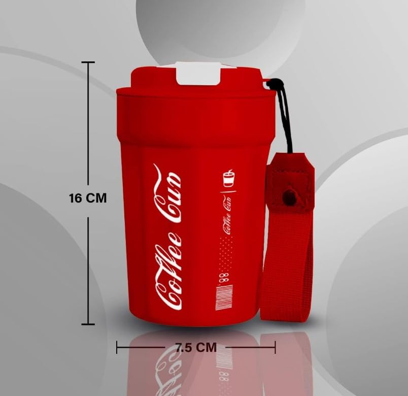 Travel Mug - Stainless Steel Insulated Coffee Tumbler Double Wall Thermal Cup with Leak Resistant Lid Reusable Cupholder Friendly for Car Travel Outdoor (Red) - image 3