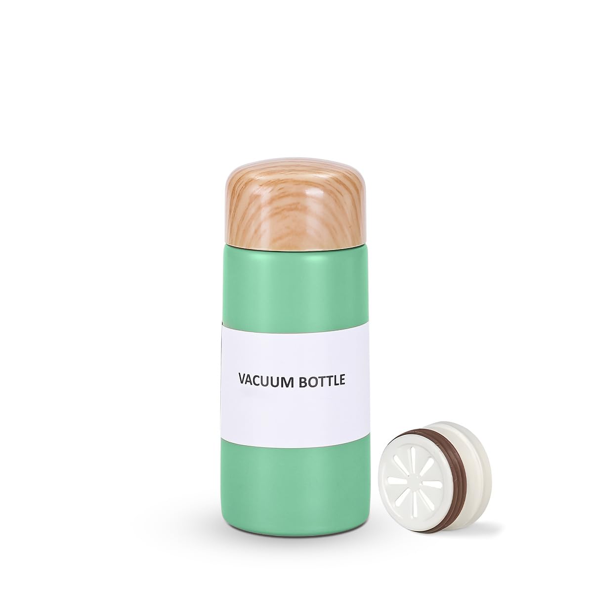 Mini Water Bottle 150 ml, Vacuum Insulated Stainless Steel Cup, Slim Pocket-Size Reusable Flask for Hot and Cold Drinks, Office, Travel and Outdoor Use, Light Green - image 1