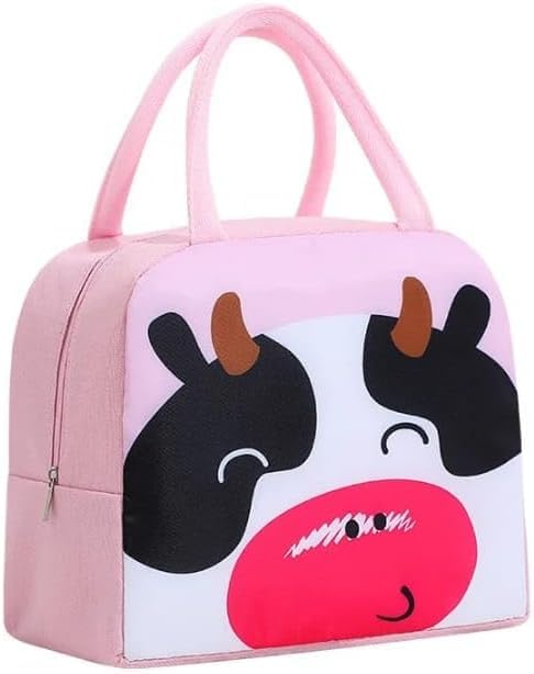 Insulated Lunch Bag 1.5L, Leakproof Waterproof Foldable Food Storage Bag with Car Design for Kids, School, Picnics and Travel (Pink) - image 1