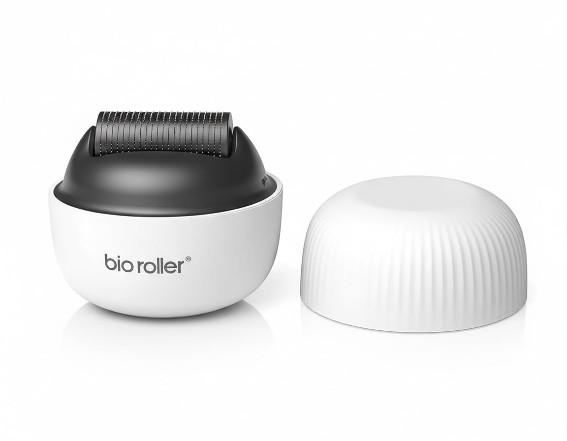 Derma Roller 0.5 mm with 1200 Titanium Microneedles, Easy-Grip Microneedling Roller for Face and Body, Handheld At-Home Skincare Tool - image 1
