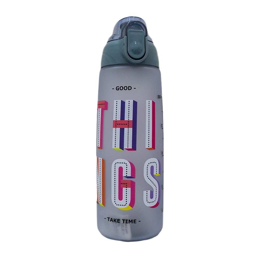 Water Bottle, BPA-Free Reusable Sports Drinking Bottle with Leak-Resistant Lid, Lightweight Portable Flask for Gym, Fitness, School, Work, Travel and Outdoor Activities (Grey) - image 1