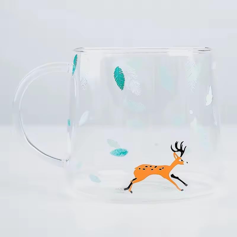Glass Coffee Mug 300ml, Double Wall Borosilicate Cup with Handle, Clear Insulated Drinkware for Tea, Milk, Cappuccino, Juice and Espresso, Home and Office, GG-647 - image 6