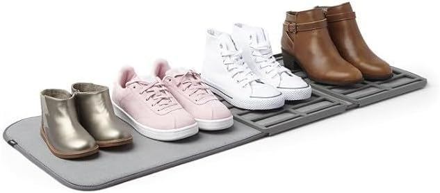 Shoe Mat for Entryway, Washable Boot Tray Organizer Holds up to 4 Pairs, Portable Dirt and Water Catcher for Home, Hallway, Mudroom and Travel, Grey - image 1