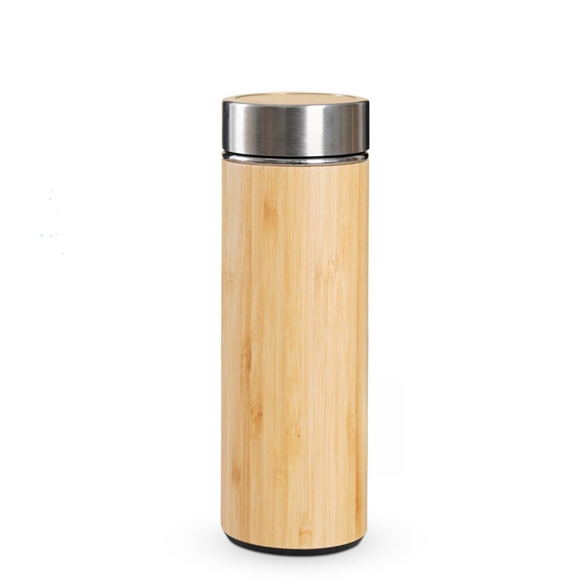 Water Bottle 500ml Stainless Steel Vacuum Insulated Flask with Bamboo Lid, Double-Wall Leak-Proof for Hot Cold Drinks Coffee Travel Office Gym - image 1