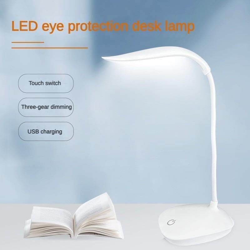 Desk Lamp LED Foldable with Touch Control, USB Rechargeable Table Light, 3 Brightness Levels, Adjustable Portable Study and Reading Lamp for Home, Office and Bedside, EL-203, Blue - image 2