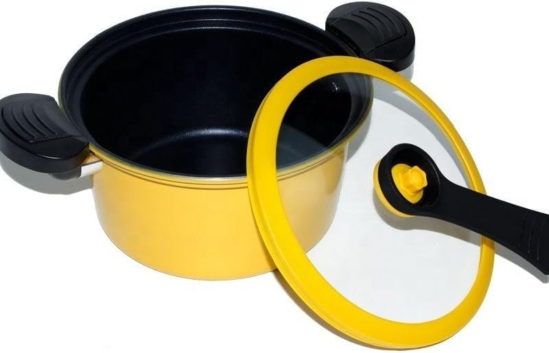 Fryer Pan With Lid 3.5L Non Stick Cooking Pot With Handle 22cm Kitchen Pan For Indoor Outdoor Use Heat Resistant Easy To Clean Healthy Low Fat Cooking Gadgets - image 1