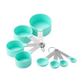 Measuring Cups and Spoons Set, 8-Piece Stackable Baking Measure Set with Stainless Steel Handles for Dry and Liquid Ingredients, BPA-Free, Green - image 1