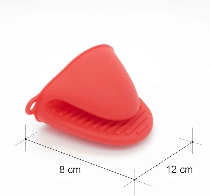 Mini Oven Gloves Silicone Heat Resistant Pinch Mitts 2 Pairs Kitchen Potholders For Cooking Baking Handling Hot Trays Pots Pans Non Slip Compact Design N65 (Red) - image 5