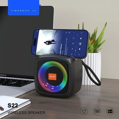 Bluetooth Speaker 5W, Portable Wireless Desktop Sound System with FM Radio, USB, AUX, Phone Holder and LED Light, Mini Music Player for Home, Office and Travel, Z170 - image 3