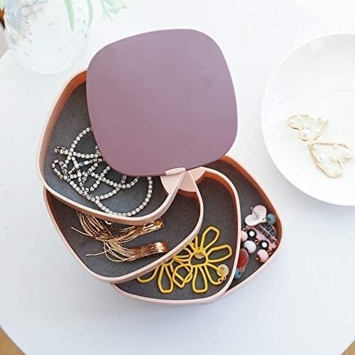 Jewelry Box Organizer, 4-Layer 360° Rotating Storage Case with Mirror and Dustproof Lid for Rings, Earrings, Bracelets and Necklaces, LD-688, Blue - image 7