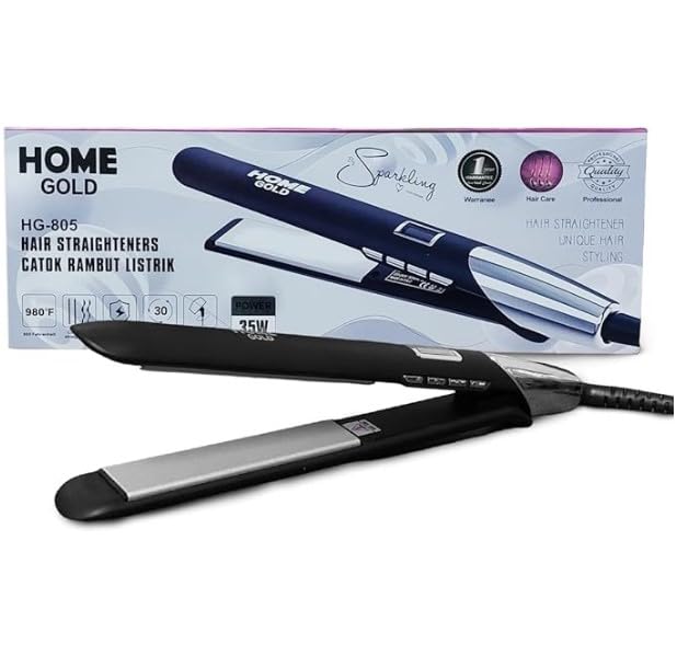 Hair Straightener 35W, Ceramic Tourmaline Flat Iron with Fast Heating and 360° Swivel Cord for Curly and Straight Hair (Black) - image 1