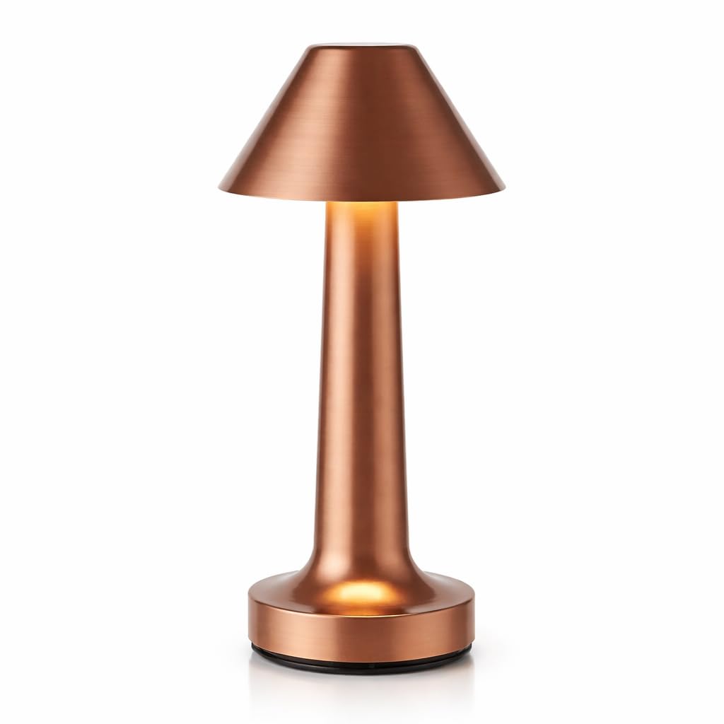 Table Lamp Led Desk Lamp, Touch Dimmable Metal Lamp, 3 Brightness Levels, Foldable Bedside Night Light, Eye Caring Reading Lamp for Bedroom (Rose Gold) - image 1