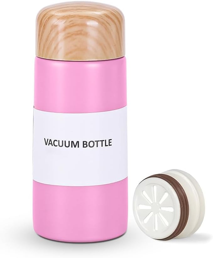 Water Bottle 150 ml, Mini Stainless Steel Vacuum Insulated Flask with Leakproof Lid, Double-Wall Pocket Thermos for Coffee, Tea, Hot and Cold Drinks, Travel and Office, Pink - image 1