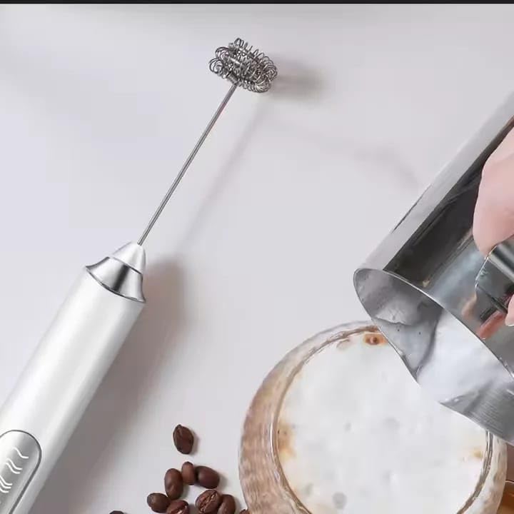 Milk Frother, USB Rechargeable Handheld Electric Whisk with Stainless Steel Mixer for Coffee, Latte, Cappuccino and Hot Chocolate, Portable Compact Design, White - image 6