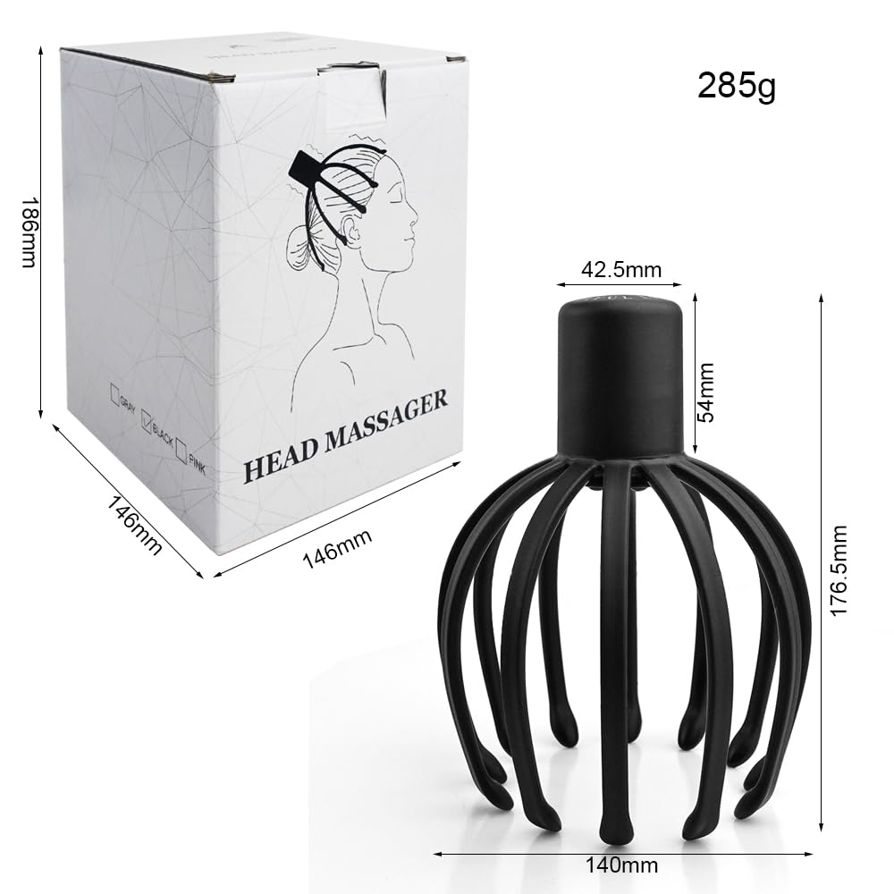 Head Scalp Massager Electric 3D Massage Arms 12 Claw Design 3 Vibration Modes Stress Relief USB Rechargeable Handheld Home Office Travel - image 6