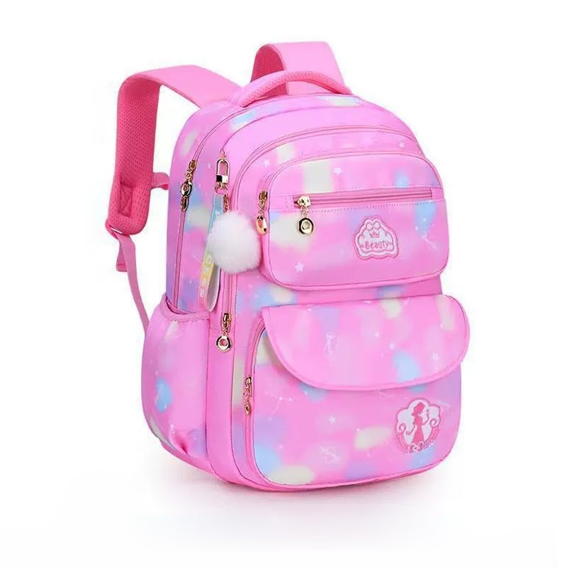 School Backpack, Cute Large Capacity Wear-Resistant Breathable Nylon Bag, Lightweight for Kids Teens Boys and Girls (Pink) - image 1