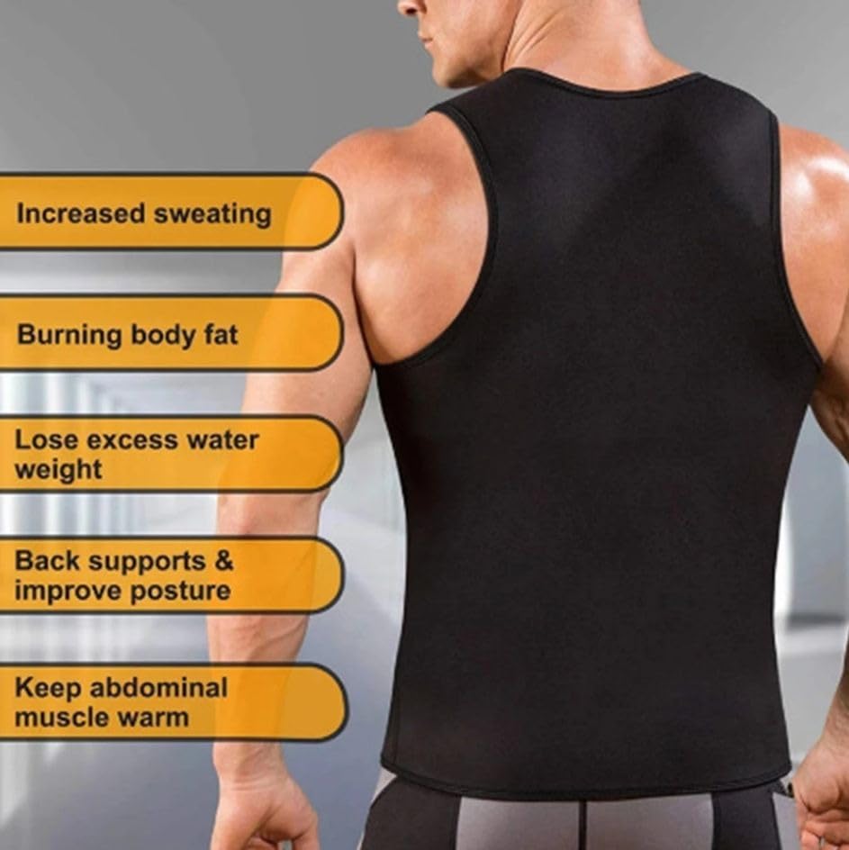 Sauna Shirt for Men, Sweat Workout Body Shaper, Lightweight Quick-Dry Training Top for Gym, Fitness, Running and Bodybuilding, Black, 2XL/3XL - image 5