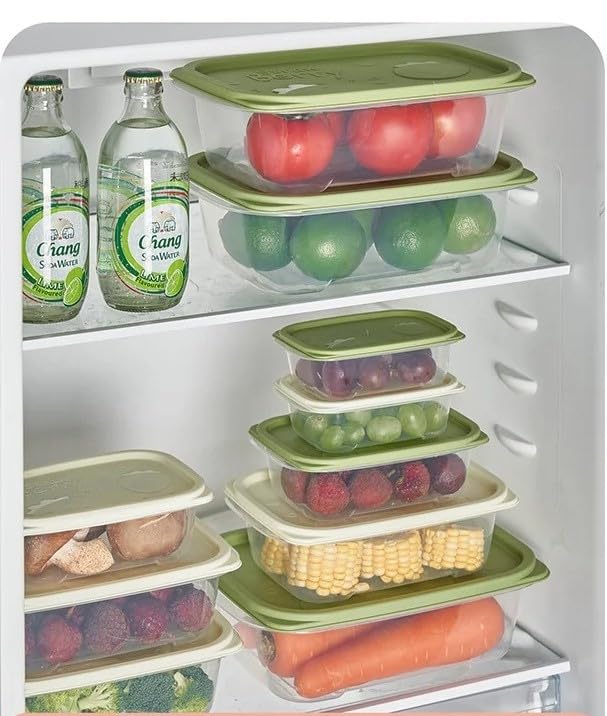 Food Storage Containers Set, 4 Piece Round Refrigerator Boxes with Airtight Lids, Leakproof, Microwave Safe 3 Minutes, Easy Clean for Vegetables, Fruit and Leftovers (Green) - image 3