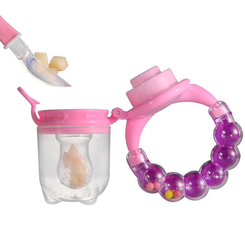 Fruit Feeder Pacifier - Silicone Teething Feeder, Bpa Free, Anti-Choking with Dust Cover and Stand for Fruit and Vegetable Feeding (Green) - image 7