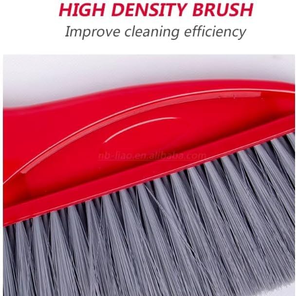 Dustpan and Brush Set with Long Handle, Plastic Broom Cleaning Kit for Floors, Office, Kitchen and Balcony, BPA-Free ABS Design - image 3