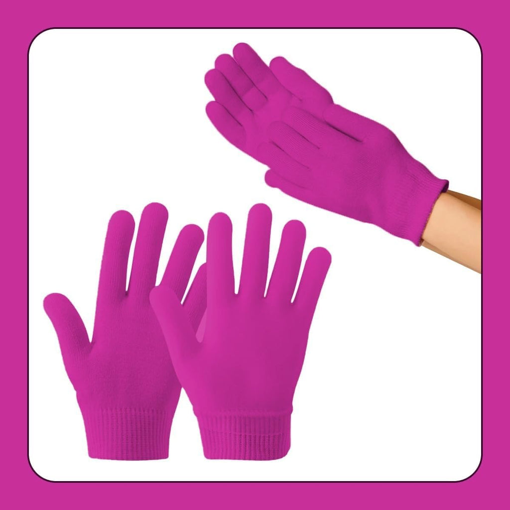 Moisturizing Gloves Spa Gel Hand Mask with Jojoba Oil Olive Oil and Vitamin E, Reusable Hand Care Gloves for Dry Rough-Feeling Hands, One Size (Pink) - image 7