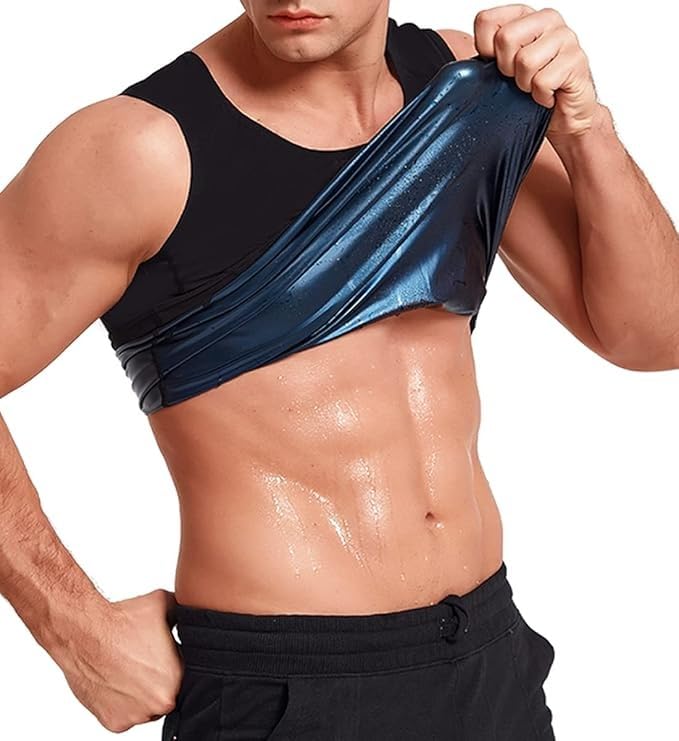 Sauna Sweat Shirt for Men - Slim Body Shaper Weight Loss Gym Sweat Vest Quick Drying Lightweight Workout Training Top 2XL/3XL - image 1