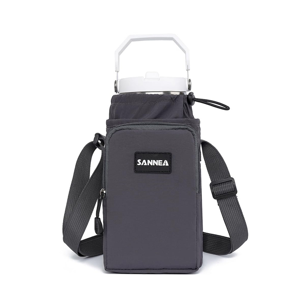 Lunch Bag 1 L, Insulated Thermal Cooler Tote, Waterproof Leakproof Reusable Food Carrier for Work, School, Travel and Picnic, Dark Purple Beach Design, BB-533 (Grey) - image 1
