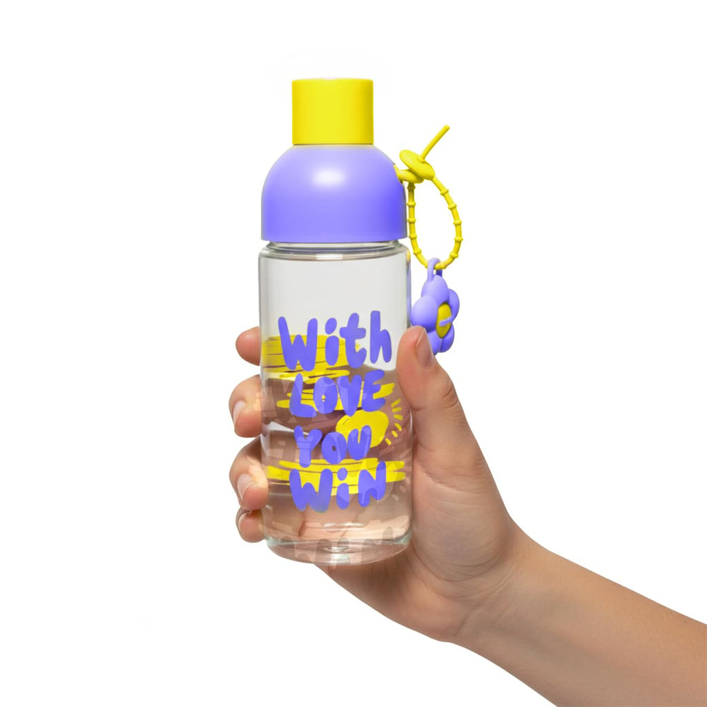 Glass Water Bottle 450ml with Tea Infuser, Leakproof BPA-Free Reusable Drink Bottle with Easy-Grip Lid for Tea, Juice, Milk, Travel and Daily Use, Green, GG-2538 - image 1
