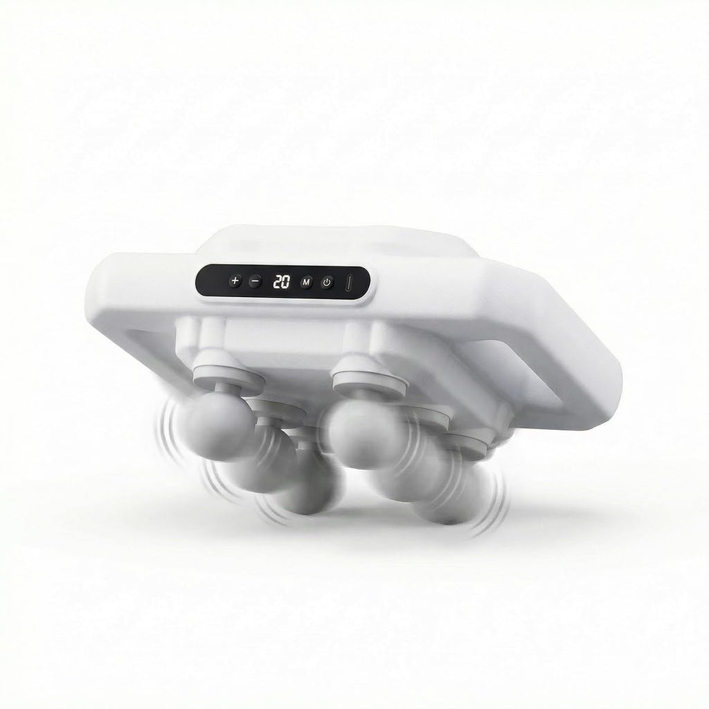 Massage Gun with 6 Heads, 12W Handheld Body Massager with 20 Speed Levels, 6 Modes, LCD Display and Low-Noise Operation for Back, Neck, Shoulders, Arms and Legs, JBY-328 (White) - image 1
