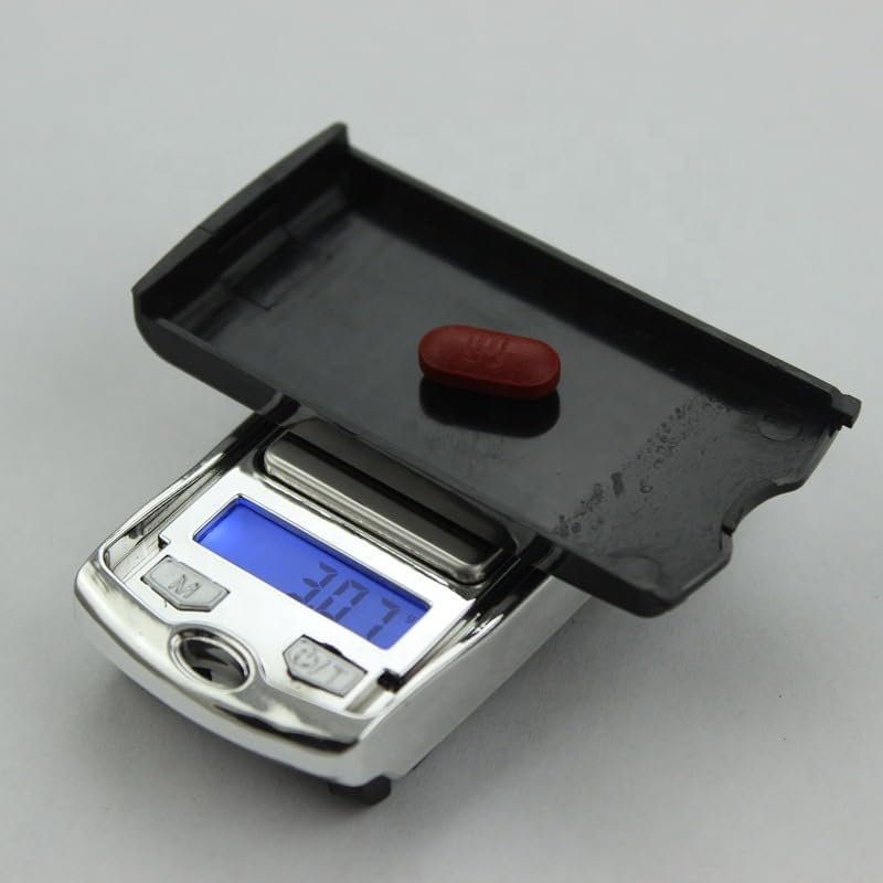 Digital Pocket Scale 200g x 0.01g, Mini Jewelry Gram Scale with LED Display and Protective Cover for Gold, Silver, Coins and Gemstones, Car Key Shape, Black and Silver - image 6