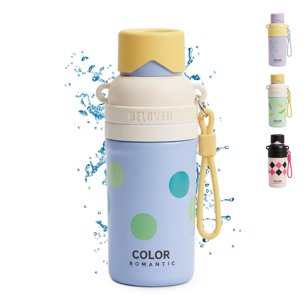 Water Bottle 650 ml, Stainless Steel Vacuum Insulated Double-Wall Flask with Straw and Secure Lid for Hot and Cold Drinks, Gym, School, Office and Travel, F-1545 (Blue) - image 1