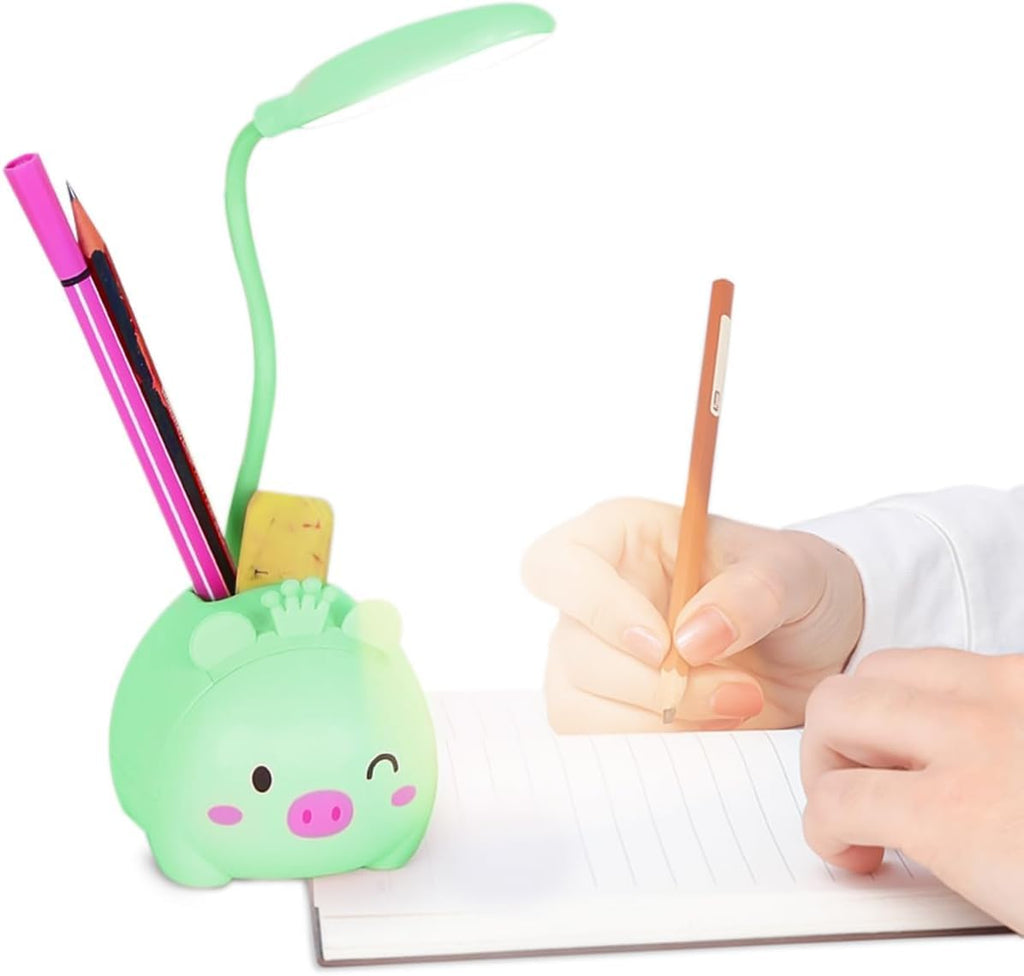 Desk Lamp, LED USB Powered Foldable Study Light with Adjustable Brightness, Portable Table Reading Lamp for Home Office, Bedroom and Workspace (Green) - image 1