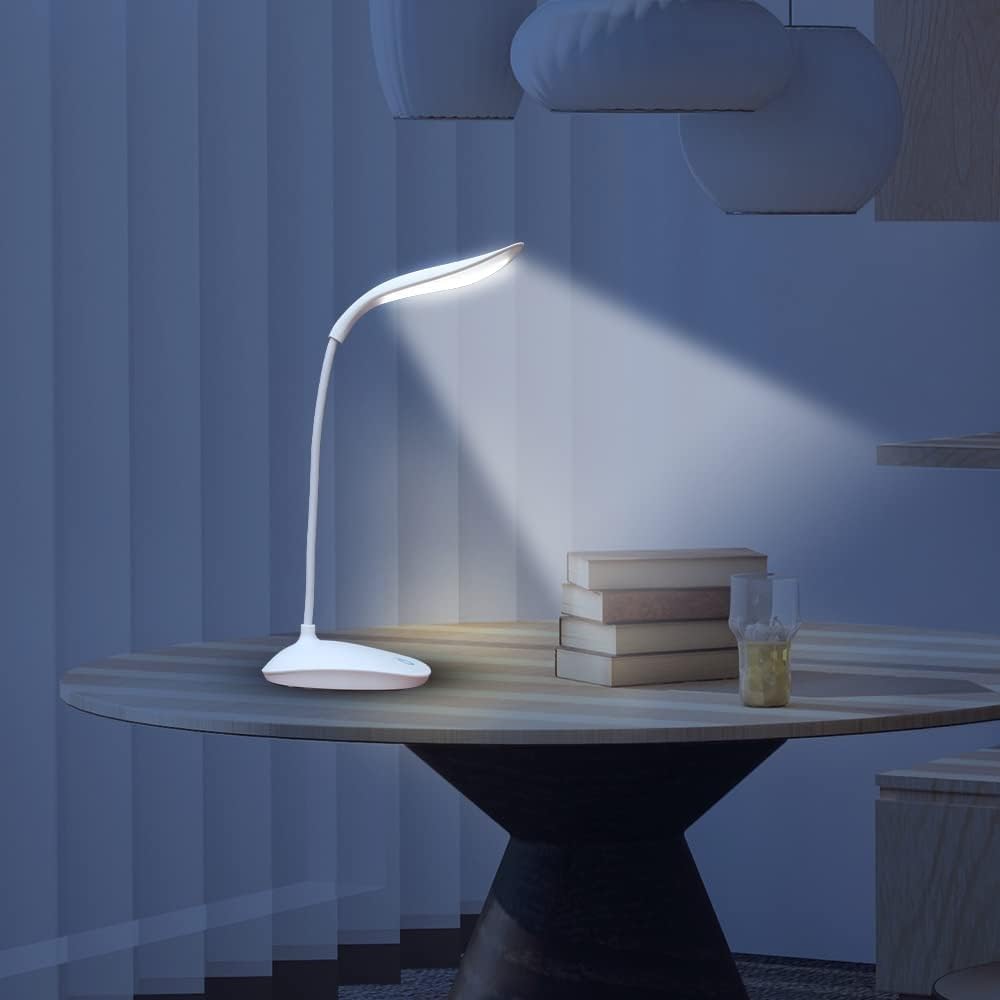 Desk Lamp LED Foldable with Touch Control, USB Rechargeable Table Light, 3 Brightness Levels, Adjustable Portable Study and Reading Lamp for Home, Office and Bedside, EL-203, Blue - image 8