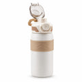 Water Bottle 600ml, Stainless Steel Vacuum Insulated Flask with Straw Lid, Carry Handle and Leakproof BPA-Free Design for Hot and Cold Drinks, Gym, Travel and Home, F-1542 (Brown) - image 1