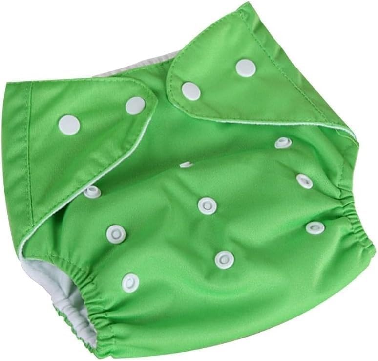 Baby Cloth Diaper Reusable Cotton Pocket Nappy Adjustable Washable Waterproof Breathable Soft Insert Friendly For Newborn Infant Toddler 0-3 Years (Green) - image 1