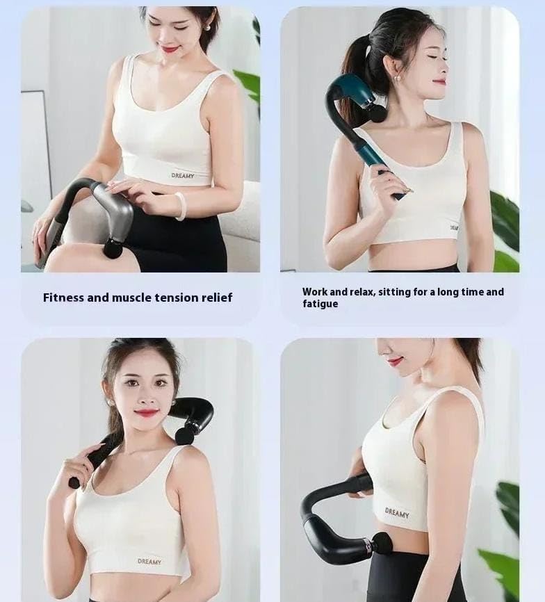 Massage Gun, Handheld Percussion Body Massager with 9 Modes, Low-Noise Operation and 4 Interchangeable Heads for Neck, Back, Shoulders, Arms and Legs, Silver - image 8