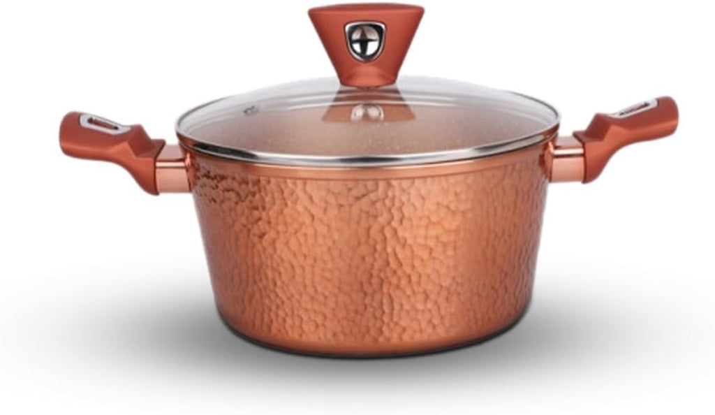 Granite Pan Non Stick Casserole Aluminum Base Whitford Eternal Coating Healthy Low Fat Cooking Easy Clean Durable Kitchen Gadget (Copper, 20cm) - image 1