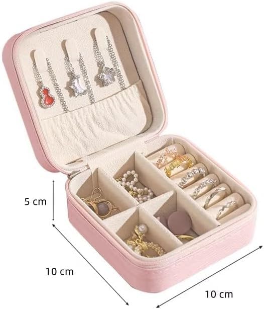 Jewelry Box Organizer, Portable Mini Travel Case with Multi-Compartment Storage for Rings, Earrings, Necklaces and Bracelets (Black) - image 3