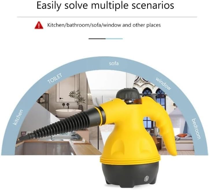 Steam Cleaner, 1000W Steam Cleaner Vacuum Handheld with Multiple Nozzles and Safety Lock, 360° Rotation for Home Use & Car - High Temperature Pressurized Cleaning for Stain Removal, A-001 - image 5