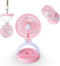 Portable Mini Fan with LED Light, Foldable USB Rechargeable Desk Fan with 3 Speed Settings, Quiet Personal Table Fan for Home, Office, Travel and Camping (Pink) - image 1