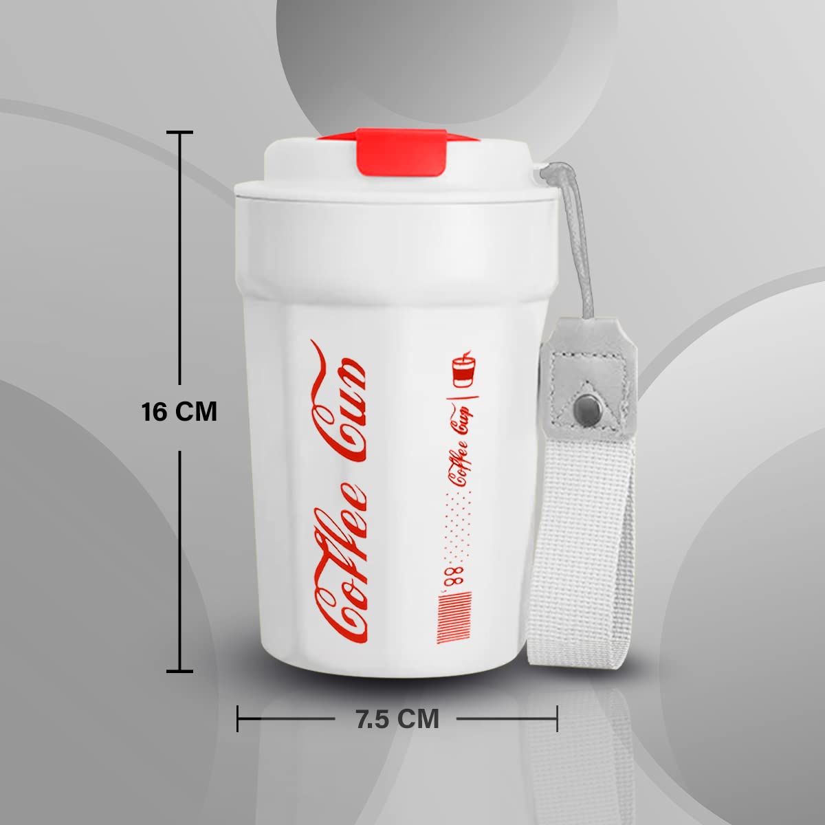 Insulated Travel Mug 380ml Stainless Steel Thermal Coffee Tumbler Leakproof Lid Double Wall Vacuum BPA Free Hot Cold Drinks Office Gym Car White - image 4