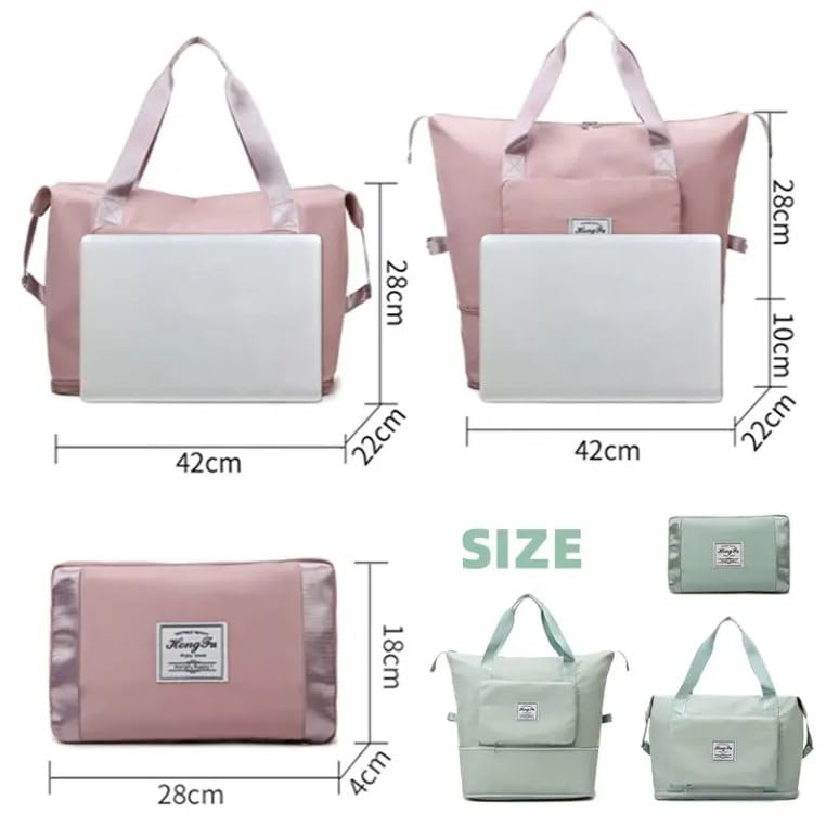 Travel Bag Foldable, bags for women, bags travel, Gym Bag, Large Capacity Waterproof Gym and Sports Bag with Handle (Black) - image 3