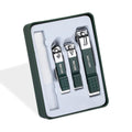 Manicure and Pedicure Kit 4 Pieces, Stainless Steel Nail Clippers Set for Fingernails and Toenails, Portable Grooming Tools for Men and Women, Green and Silver - image 1