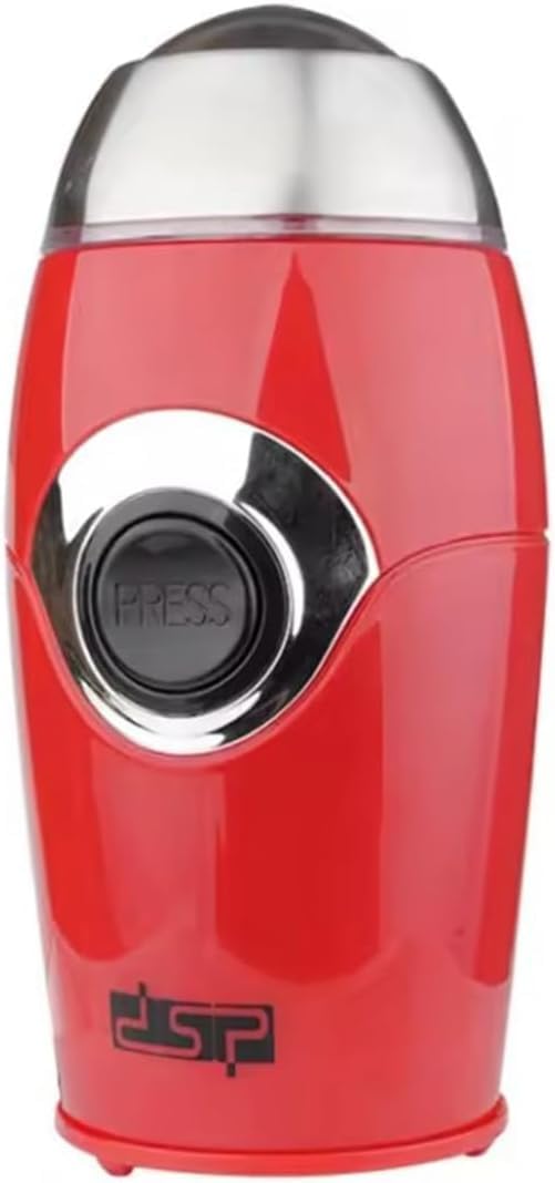 Coffee Grinder 200W, Electric Bean and Spice Grinder with 50g Stainless Steel Bowl and Blades, Pure Copper Motor and Safety Lid for Coffee, Nuts and Herbs, KA3002 (Red) - image 1