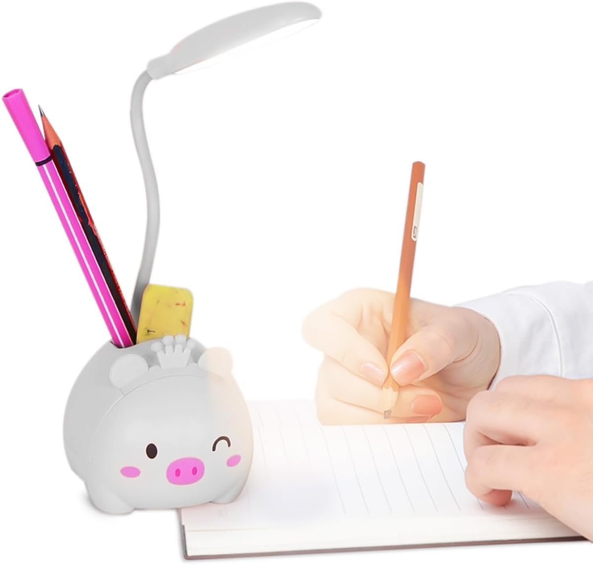 Desk Lamp LED, USB-Powered Foldable Table Light with Adjustable Angle, Portable Reading and Study Lamp for Home, Office, Bedroom and Workspace (White) - image 1