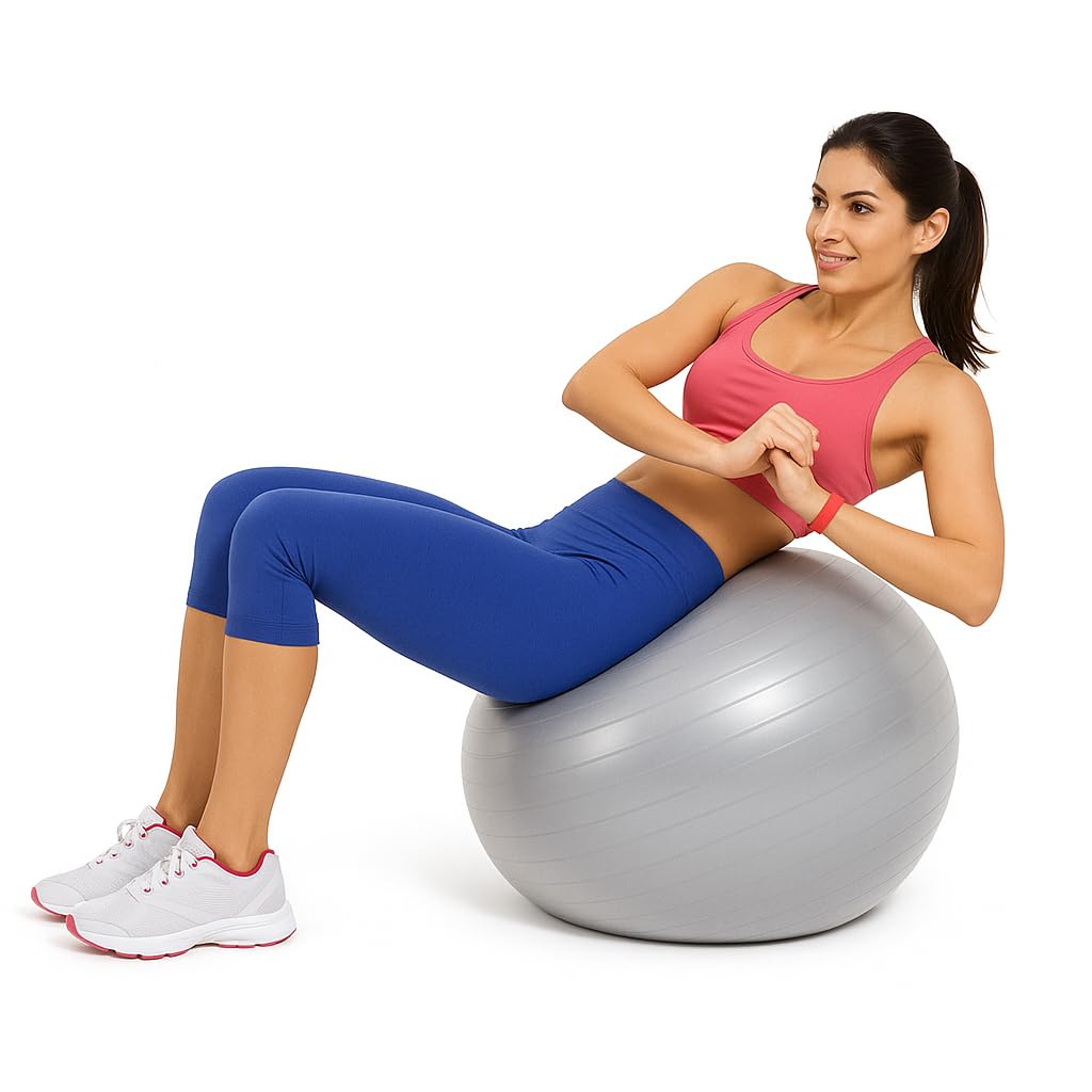 Exercise Ball Yoga Ball Gym Ball Fitness Ball (Grey) (65cm) - image 1