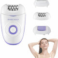 Epilator for Women, 5W Hair Remover and Shaver with 2 Speed Settings for Legs, Arms, Face and Bikini Area, Compact Grooming Device, HG-3370, White - image 1