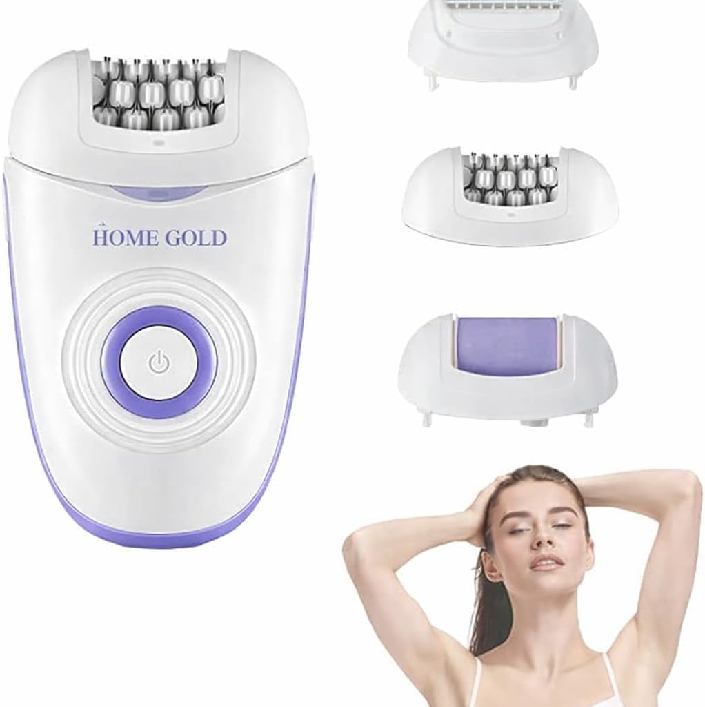 Epilator for Women, 5W Hair Remover and Shaver with 2 Speed Settings for Legs, Arms, Face and Bikini Area, Compact Grooming Device, HG-3370, White - image 1