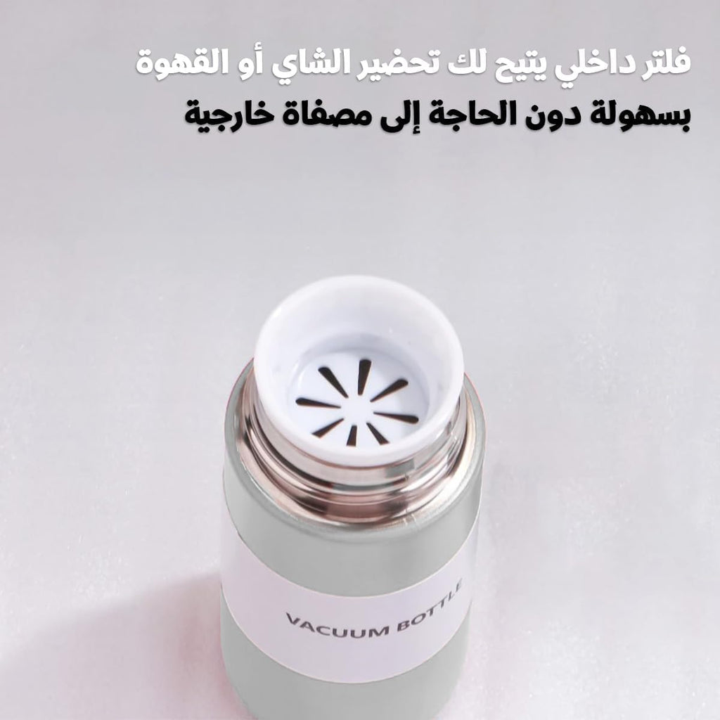Mini Flask 150 ml, Vacuum Insulated Stainless Steel Pocket Water Bottle, Compact Thermal Mug for Coffee, Tea, Work and Travel, 5 x 13 cm (White) - image 3