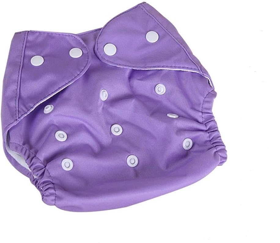 Baby Cloth Diaper – Reusable Baby Adjustable Cotton Pocket Diapers, Washable Nappy, 0-3 Years Soft Waterproof & Breathable Insert Friendly for Newborn Infant Toddler (Purple) - image 1